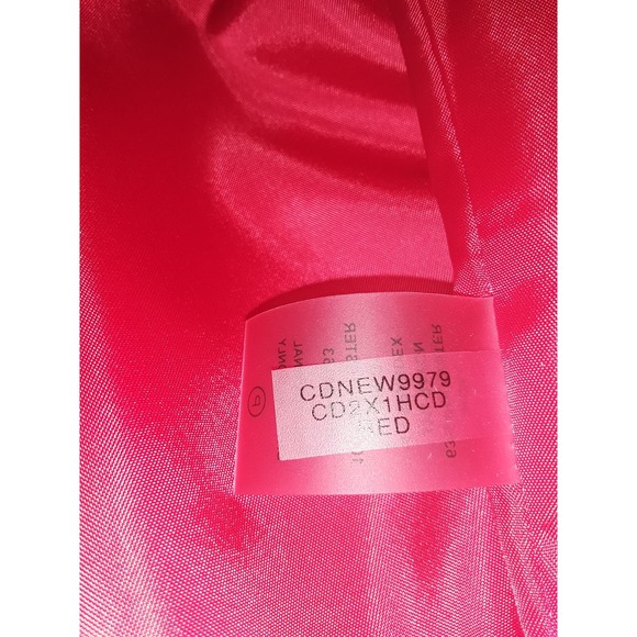 Calvin Klein Sz 4 Bright Red Side Cascade Ruffle Bodycon Dress - Picture 6 of 8